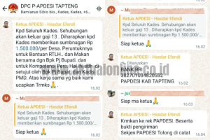Izin Bupati Tapteng, Ketua DPC P-APDESI Lakukan Pungli