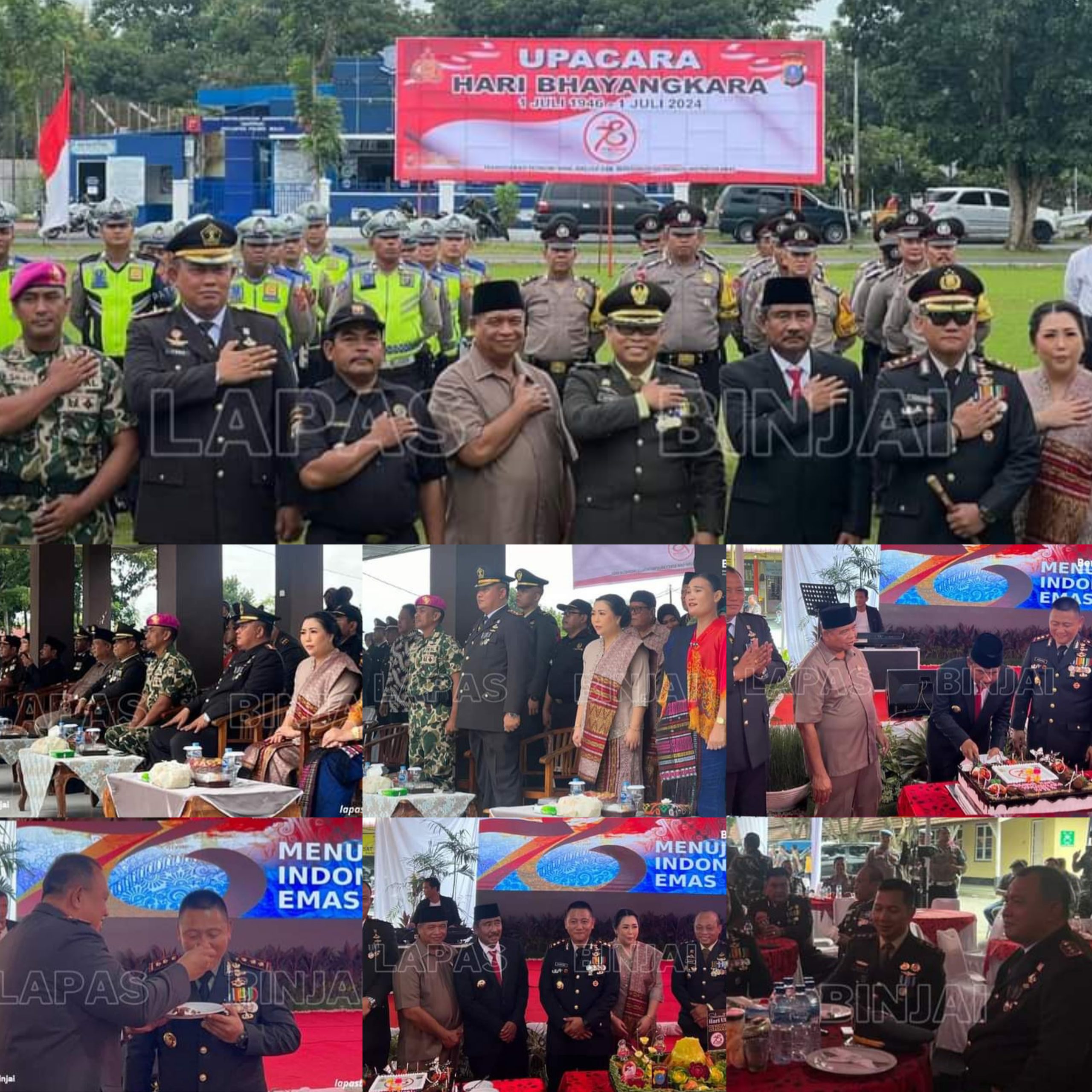 Kalapas Binjai Hadiri Upacara dan Syukuran Peringatan Hari Bhayangkara Ke-78
