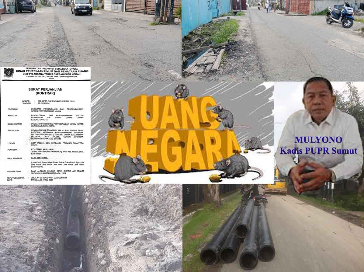 Perintah Kadis PUPR Sumut Dicuekin, Proyek SPAM Mebidang Rp 56 Miliar Belum Diperbaiki