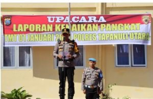 Kapolres Taput AKBP Ernis Sitinjak, S.H, S.I.K Pimpin Upacara Kenaikan Pangkat, Salah Satunya Kasat Reskrim