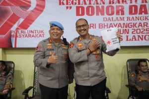 Dalam Rangka Hut Bhayangkara Ke-79,Polres Langkat Laksanakan Donor Darah