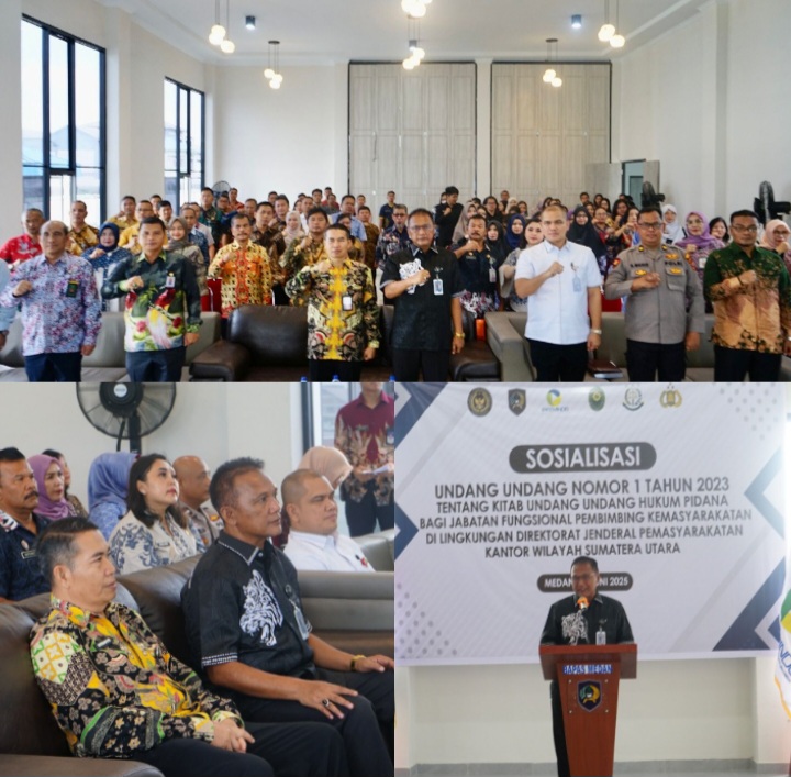 Kepala Kanwil Ditjenpas Sumut Buka Sosialisasi KUHP Baru di Bapas Kelas I Medan 