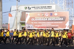Sambut Hari Bhayangkara ke-79, Polres Tanjab Barat Gelar Olahraga Bersama