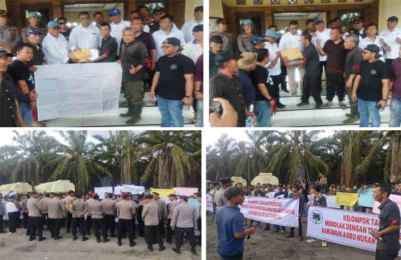 Tuntutan Pembayaran Plasma,Ratusan Massa Kelompok Tani Luat Huristak Demo ke Kantor PT Agrinas Palma Nusantara