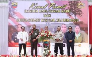 Bupati Karo Hadiri Acara Kenal Pamit Komandan Kodim 0205/TK dari Letkol INF Ahmad Afriyan Rangkuti kepada Letkol Inf Robert Panjaitan