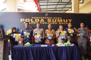 Wali Kota Tanjungbalai Hadiri Pers Realise Pemusnahan BB Narkoba Hasil Pengungkapan Kasus di Mapolres