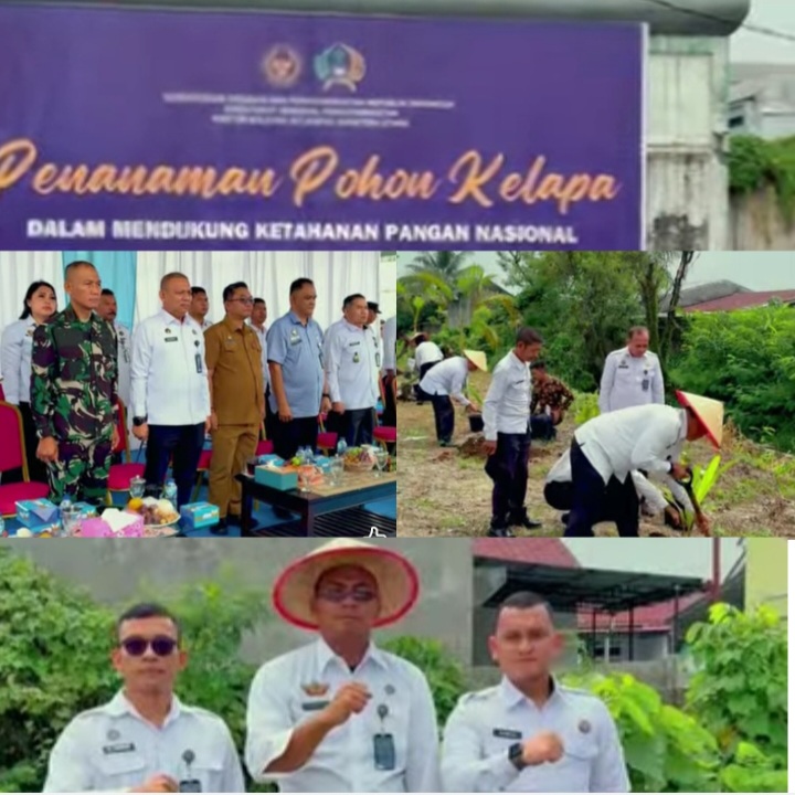 Dukung Program Nasional, Rutan Kelas I Medan Tanam Bibit Pohon Kelapa Serentak