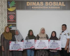Pemkab Asahan Serahkan Bantuan Kepada Keluarga Korban Pekerja Tambang Galian “C” Desa Marjanji Aceh
