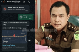 Kasi Intel Kejatisu Ajak Jumpa di RM. Sederhana Tritura, Minta Berita Terkait Nikahan ke-3 Bos Mobiler Dikawal Jaksa Dihapus