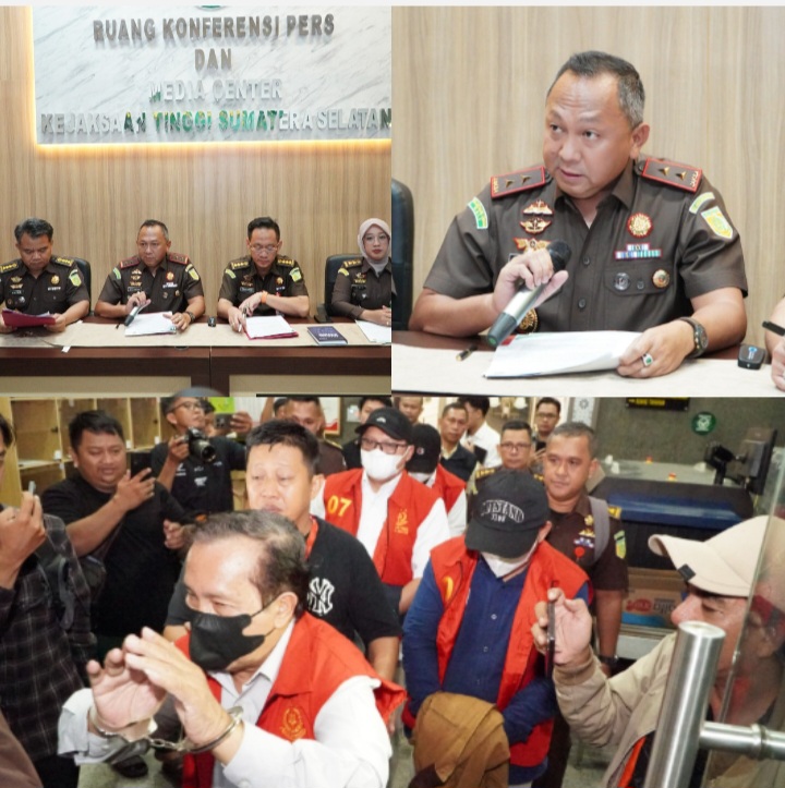 Tim Penyidik Kejati Sumsel Tetapkan dan Tahan 6 Tersangka Dugaan Korupsi Pemberian Fasilitas Pinjaman kredit Dari Salah Bank Plat Merah Ke PT BSS dan PT SAL