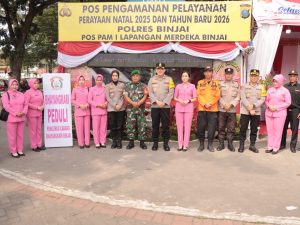 Kapolres Binjai bersama PJU dan Bhayangkari Cek Pospam dan Posyan Ops Lilin Toba 2025