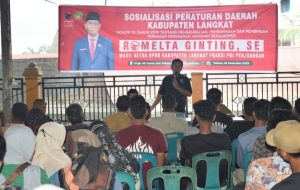 Romelta Ginting Wakil Ketua DPRD Langkat Laksanakan Sosialisasi Perda No 10 Tahun 2019