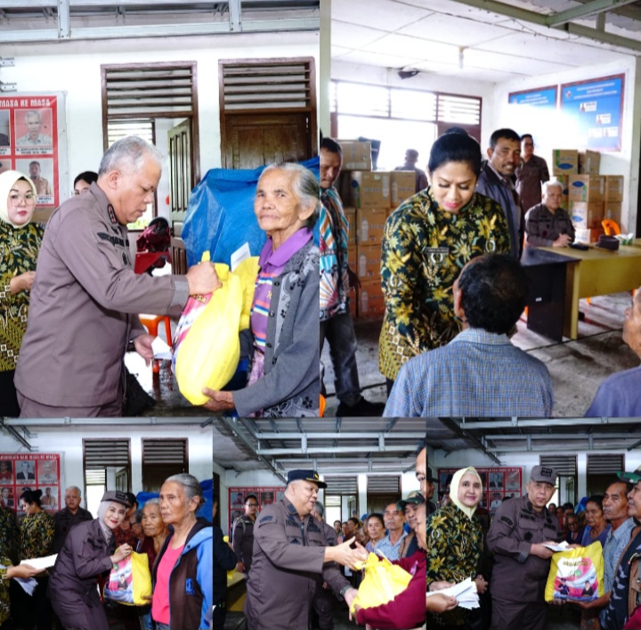 Kajati Sumut, Harli Siregar Beserta Rombongan Bantu Korban Bencana Alam Di Desa Pancur Batu Kabupaten Taput 