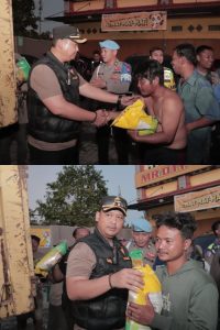 Kapolres Langkat Salurkan Bansos Kapolda Sumut untuk Pengungsi Banjir di Tanjung Pura