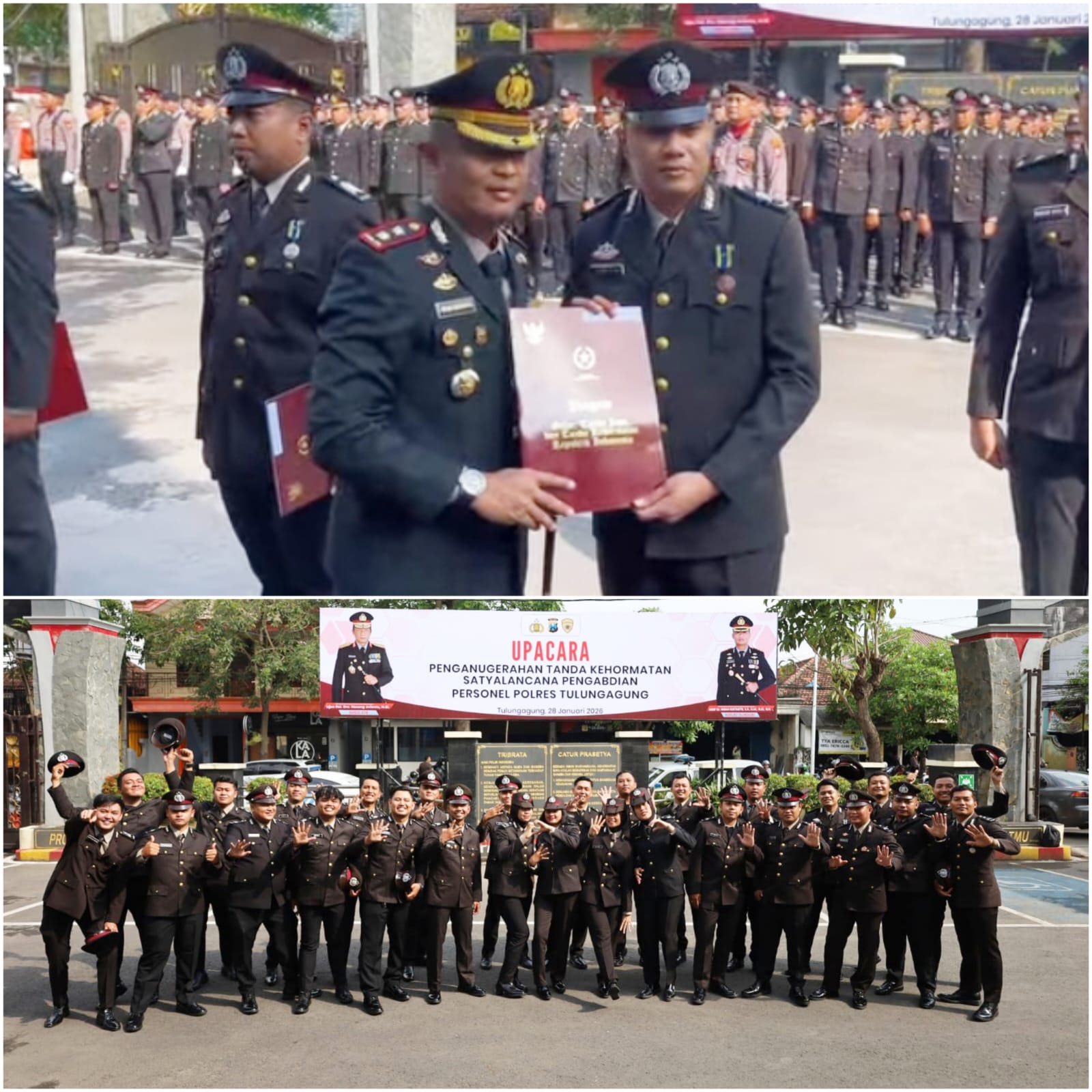 Polres Tulungagung Anugerahkan Satyalancana Pengabdian bagi Personel Berintegritas