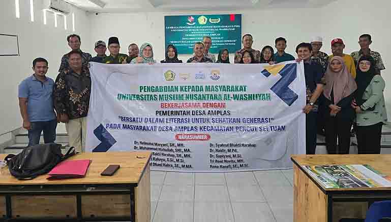 Dosen UMN Al-Washliyah Bekerjasama Dengan Perangkat Desa Amplas Gelar PKM