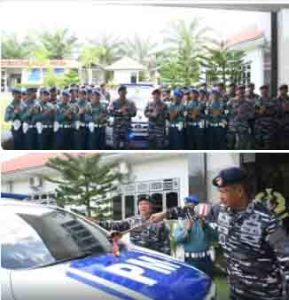 Danlanal TBA Pimpin Apel khusus HUT Pomal ke-80, Mobil Patwal Siap Beroperasi