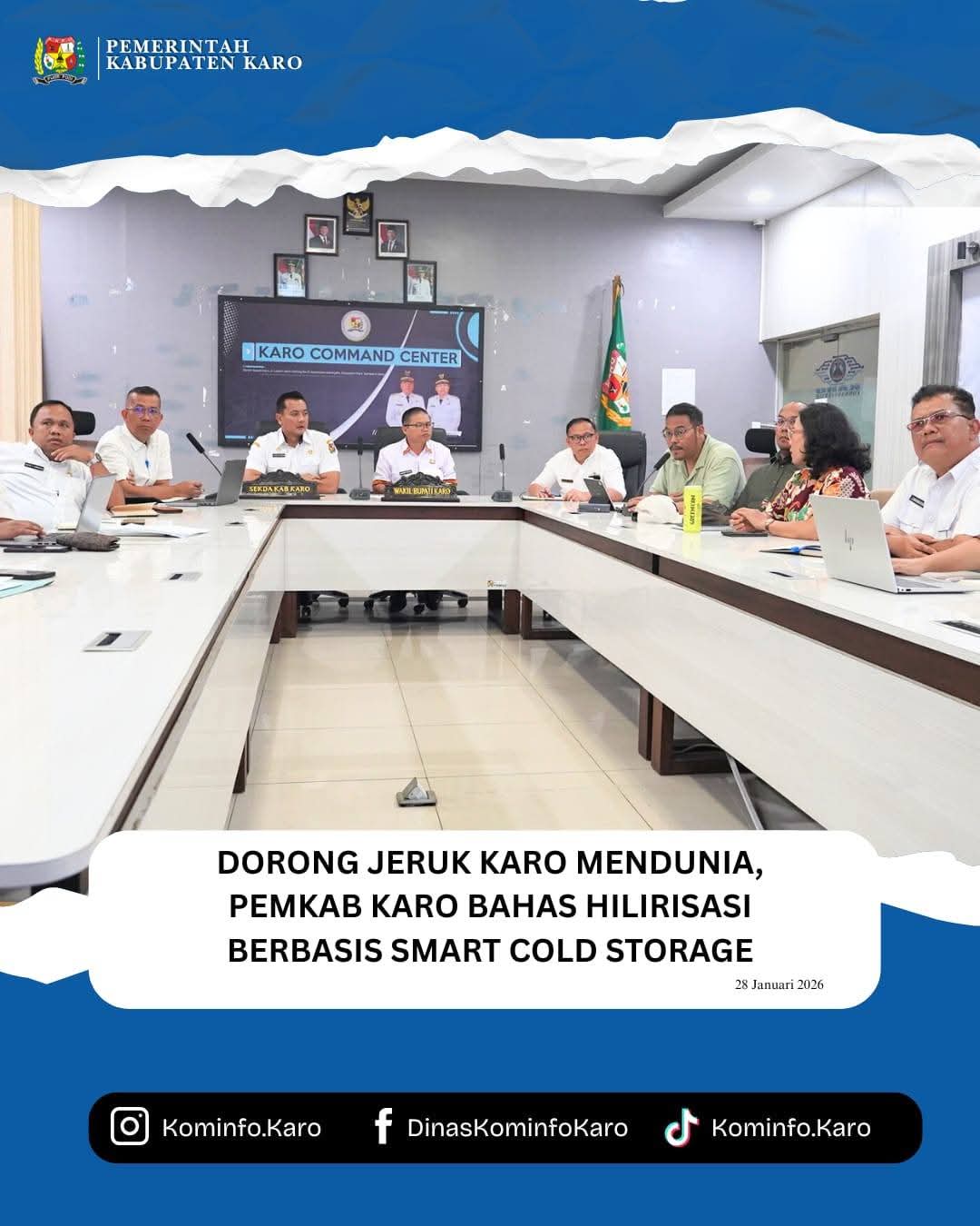 Dorong Jeruk Karo Mendunia, Pemkab Karo Bahas Hilirisasi Berbasis Smart Cold Storage