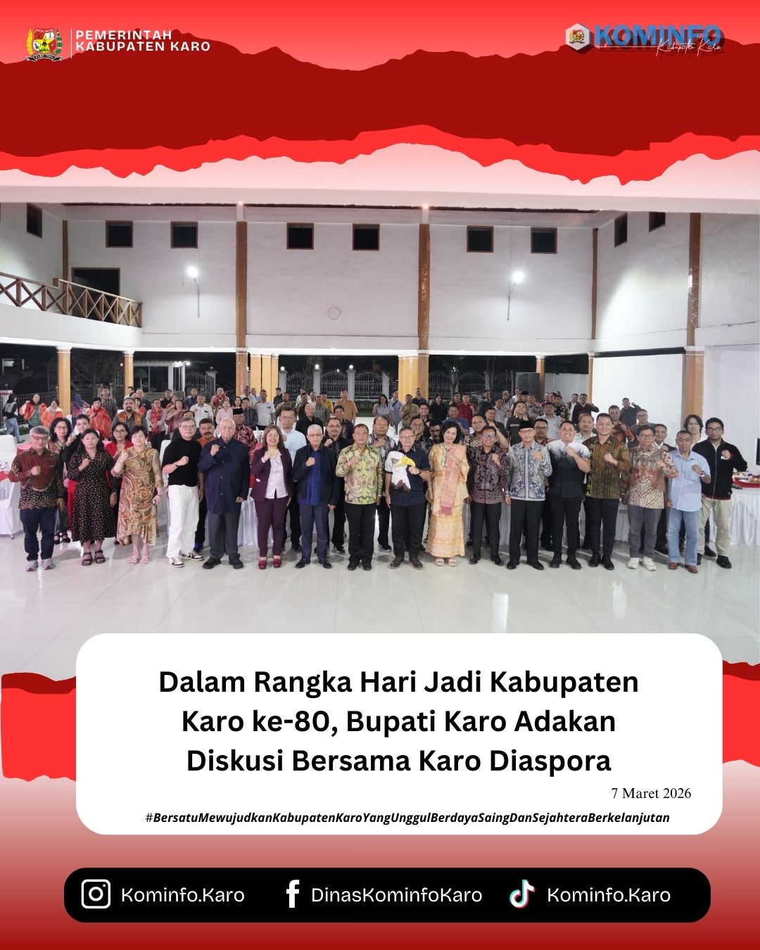 Dalam Rangka Hari Jadi Kabupaten Karo ke-80, Bupati Karo Adakan Diskusi Bersama Karo Diaspora