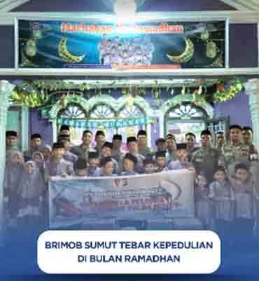 Kompi 4 Batalyon A Brimob Sumut Gelar Buka Puasa Bersama dan Berbagi Sembako dengan Anak Yatim dan Dhuafa