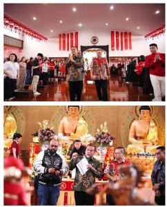 Bupati dan Wakil Bupati Karo Hadiri Perayaan Hari Imlek di Vihara Dharma Shanti Berastagi