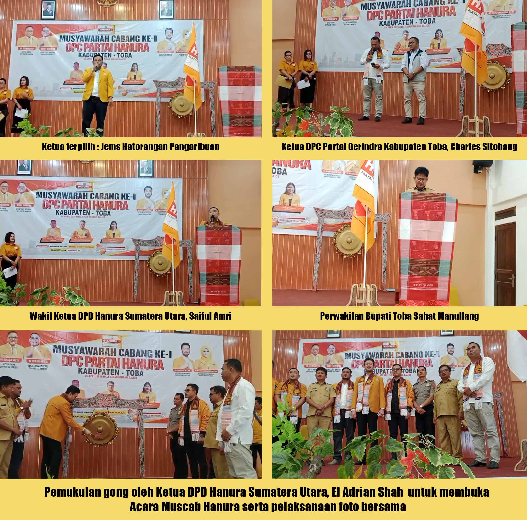 Muscab III Hanura Toba: Hatorangan Pangaribuan Pimpin DPC Periode 2026–2031