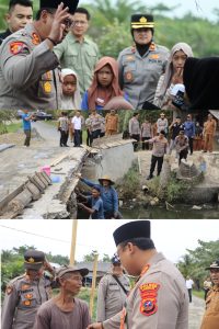 Kapolres Langkat Tinjau Langsung Renovasi Jembatan Merah Putih Sang Bhayangkara di Secanggang