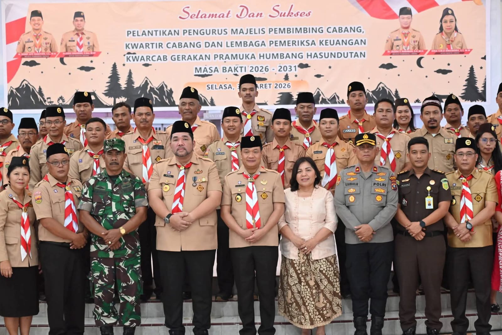 Bupati Humbahas Lantik Pengurus Kwarcab dan LPK Pramuka Periode 2026–2031, Sekaligus Dikukuhkan sebagai Ketua Mabicab