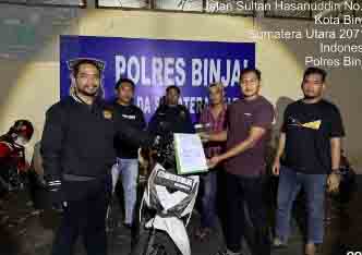 Team Khusus Anti Begal 1.1 Polres Binjai berhasil Amankan Sepeda Motor hasil Curian di Kabupaten Langsa