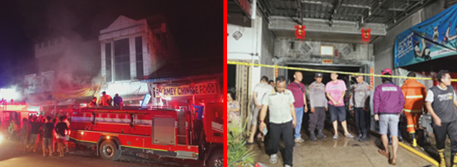 Kapolsek Air Putih Bersama Personel Cek TKP dan pengamanan Kebakaran Ruko di Indrapura