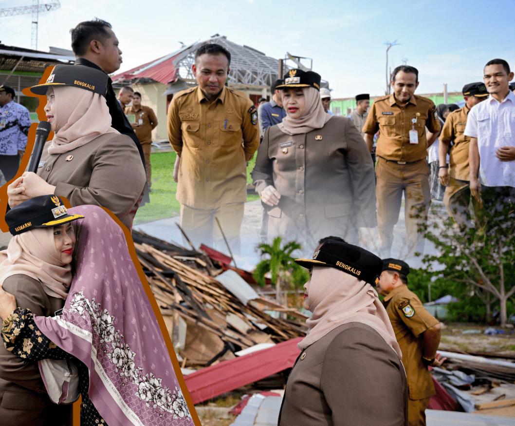 Bupati Bengkalis Serahkan Bantuan untuk Korban Puting Beliung di Desa Api-Api