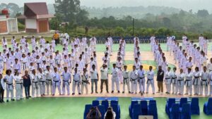 Bupati JTP Hutabarat Resmikan Ujian Kenaikan Sabuk Kyu Wadokai