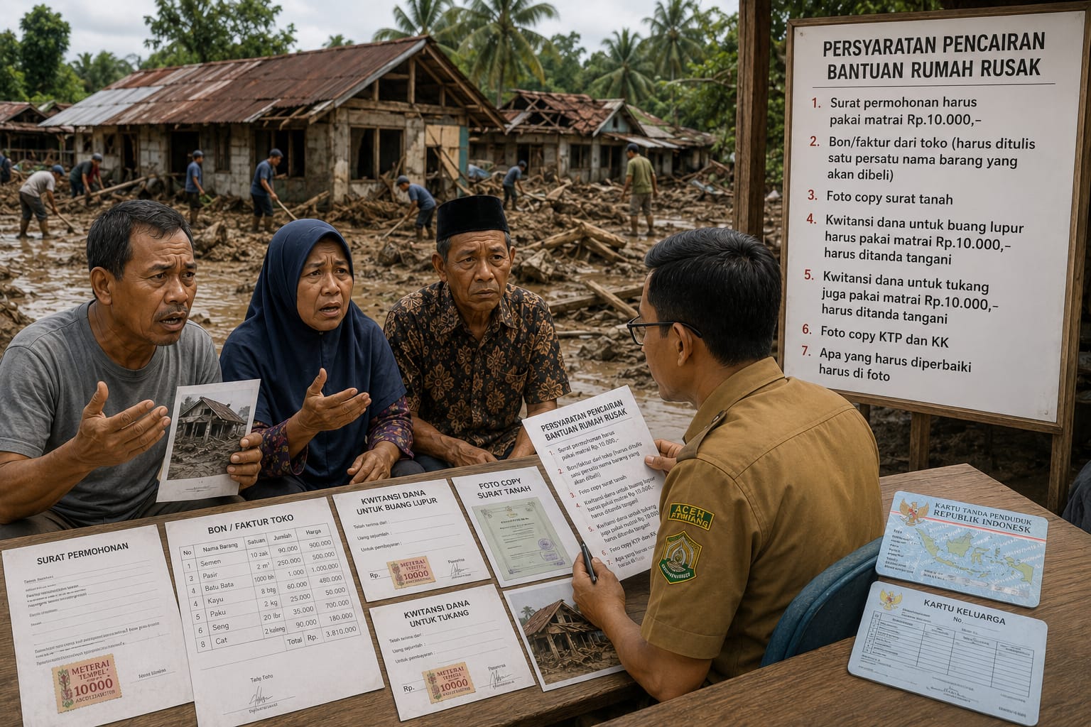 Warga Aceh Tamiang Keluhkan Persyaratan Administrasi Pencairan Bantuan Rumah Rusak