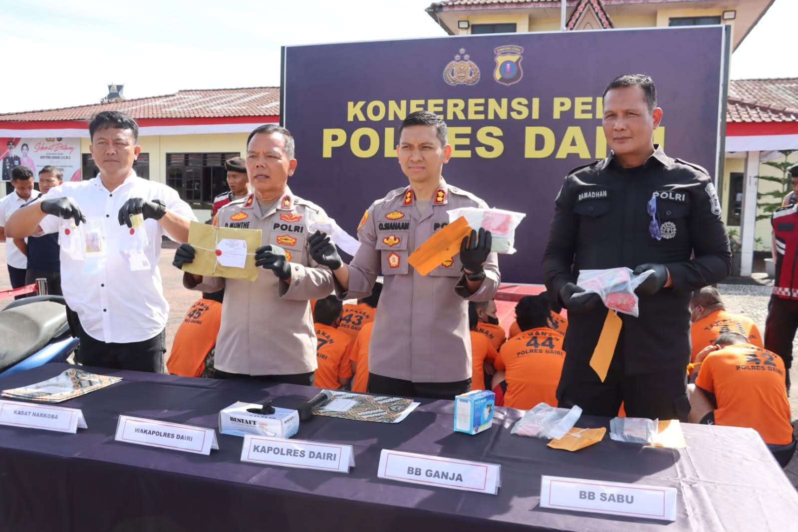 Polres Dairi Ringkus 38 Tersangka dari 29 Kasus Narkoba Periode April – Juni 2026, Kapolres : Mari Kita Sinergi Berantas Narkoba