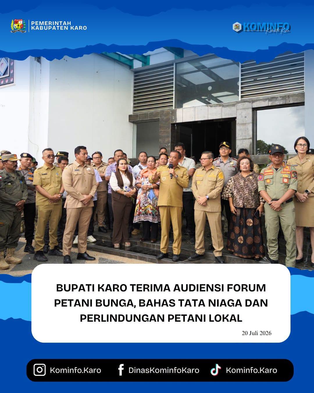 Bupati Karo Terima Audiensi Forum Petani Bunga, Bahas Tata Niaga dan Perlindungan Petani Lokal