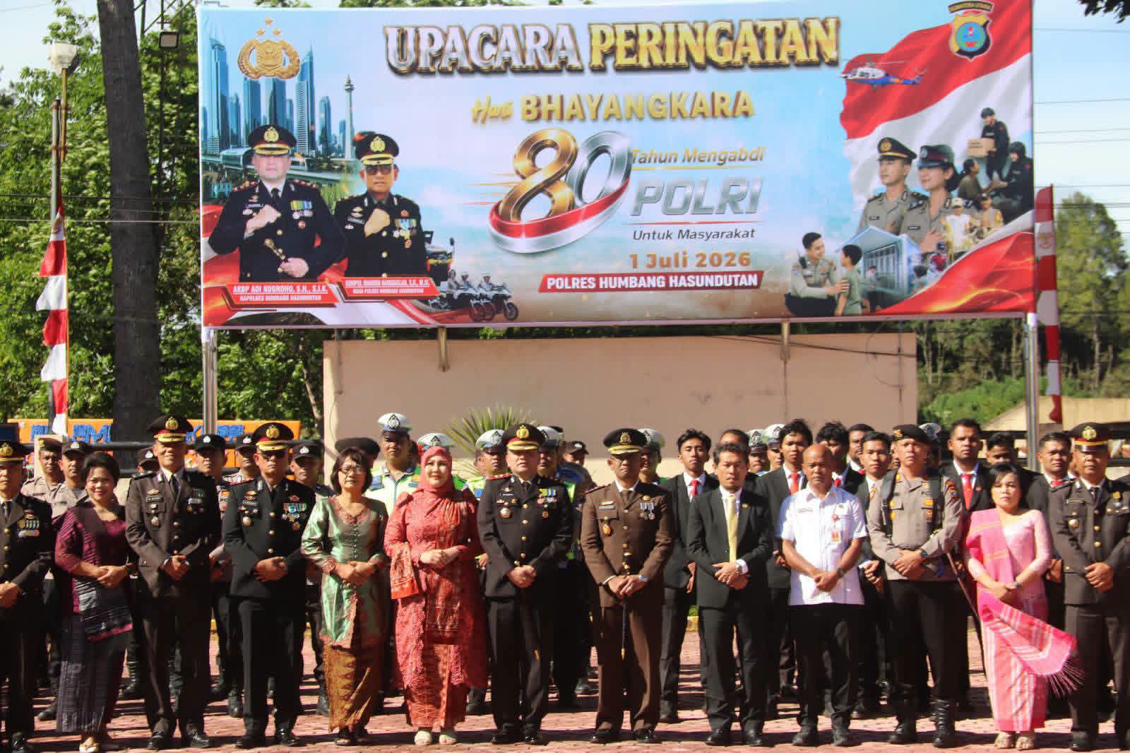 Pemkab Humbahas Hadiri Upacara Hari Bhayangkara ke-80, Tegaskan Komitmen Sinergi dengan Polri