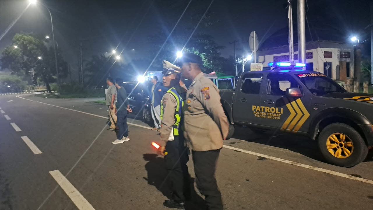 Antisipasi Aksi Balap Liar Premanisme dan Knalpot Brong,Tim UKL Polres Langkat Laksanakan Patroli Malam