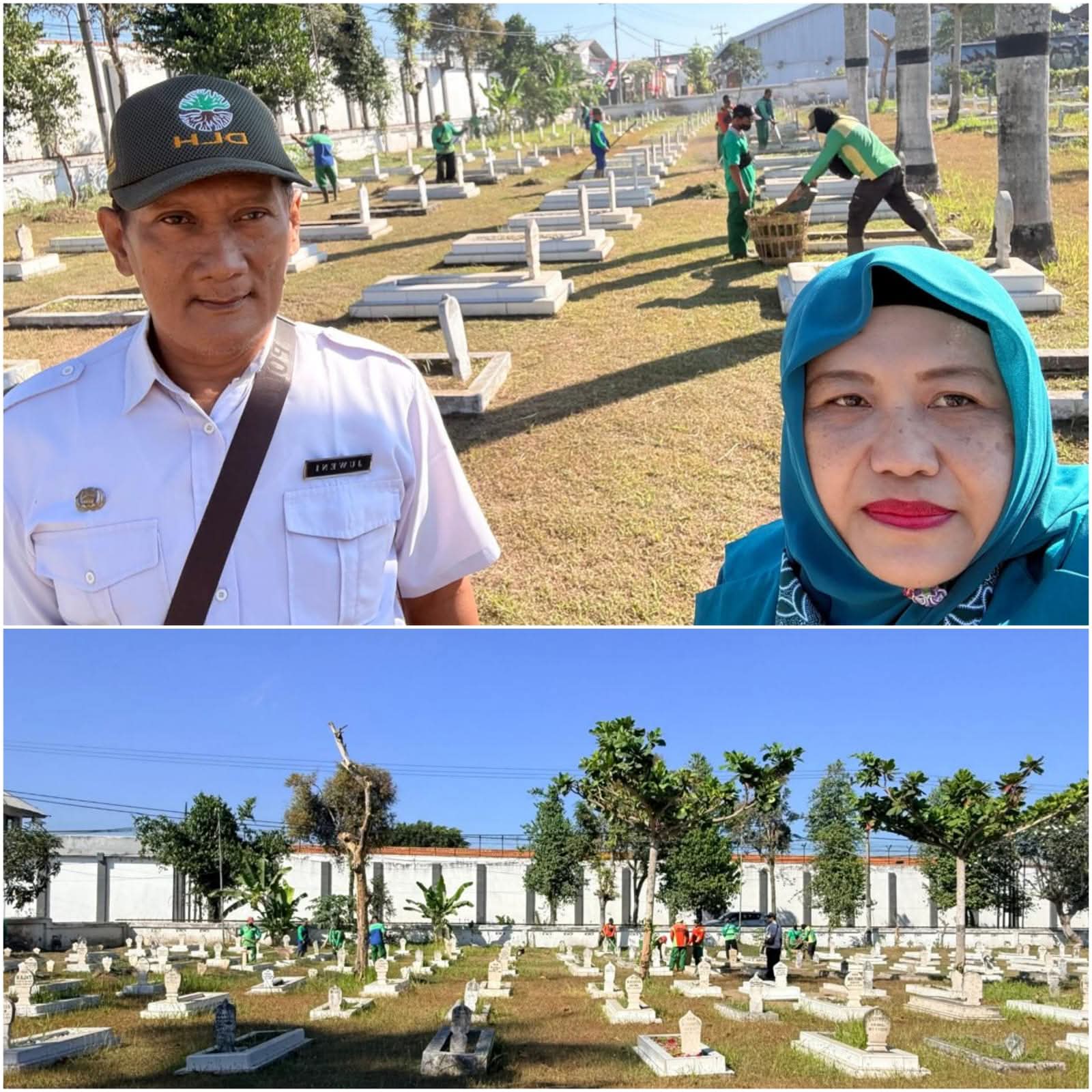 Dinsos Tulungagung Bersihkan Taman Makam Pahlawan Sambut HUT RI ke-81