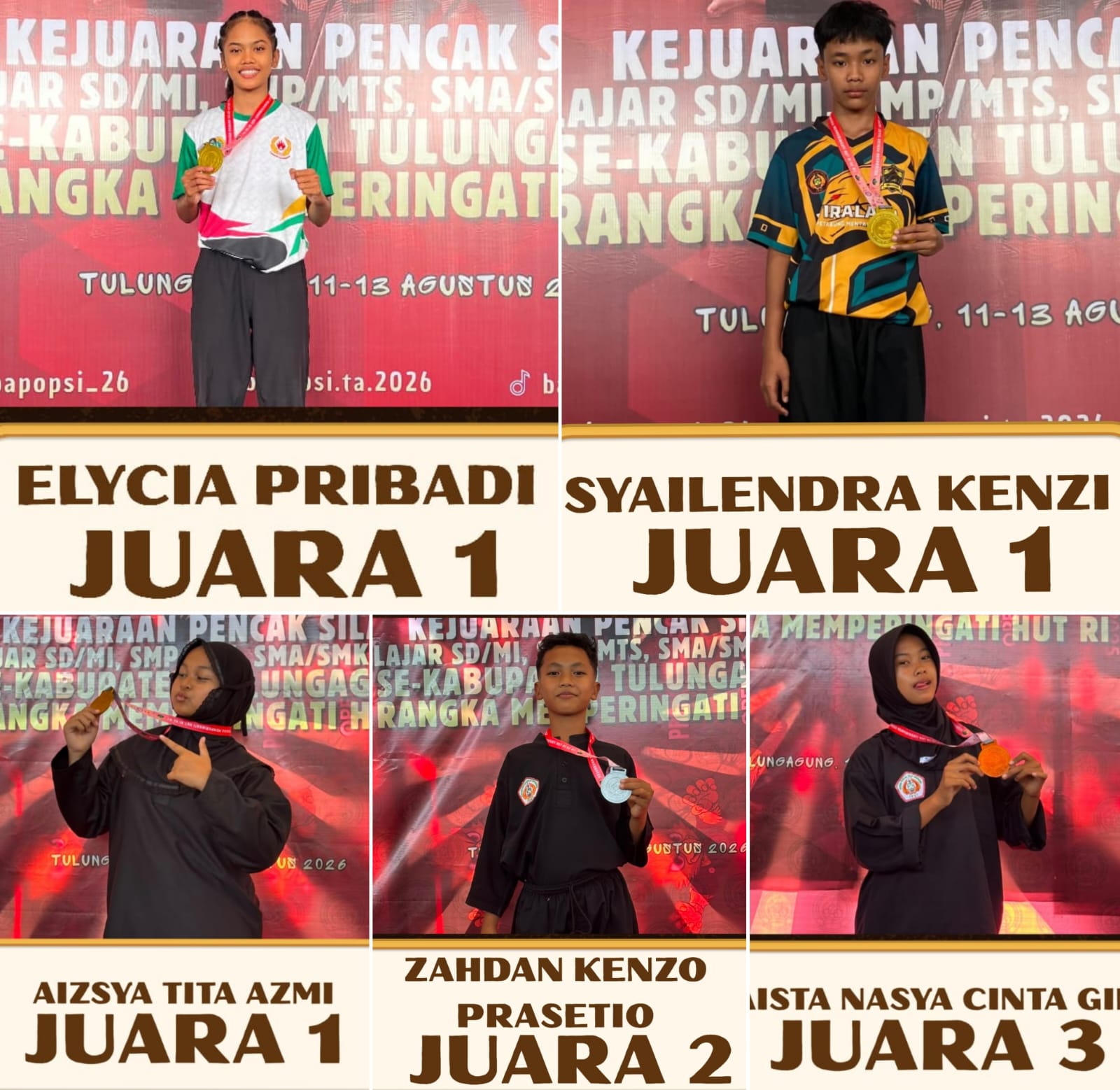 SMPN 1 Campurdarat Borong Medali Pencak Silat Pelajar Tulungagung 2026
