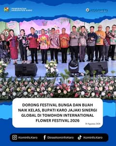 Dorong Festival Bunga dan Buah Naik Kelas, Bupati Karo Jajaki Sinergi Global di Tomohon International Flower Festival 2026