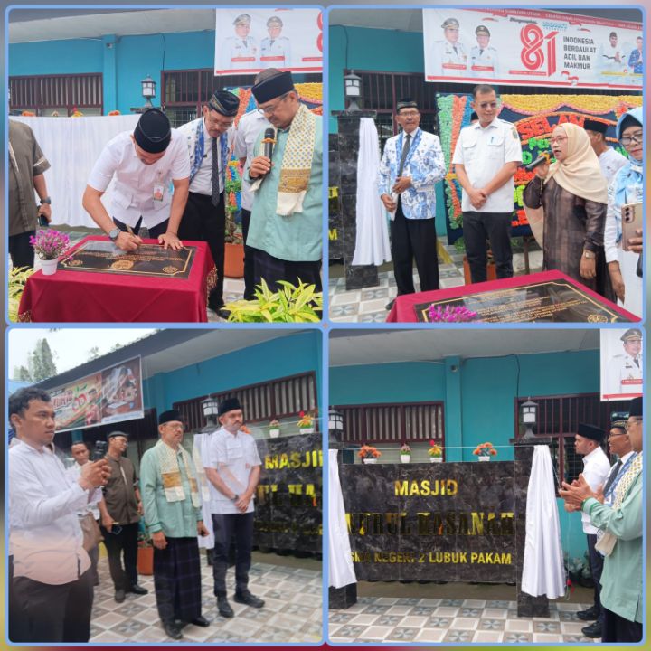 Masjid Nurul Hasanah SMAN 2 Lubuk Pakam Diresmikan