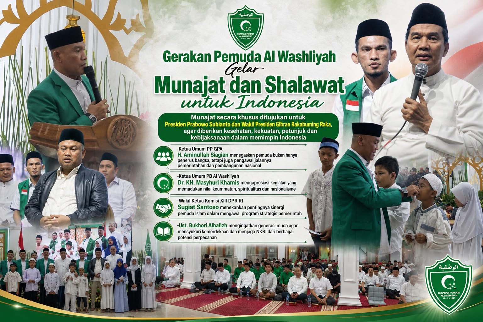 Peringati HUT Ke-81 RI, Gerakan Pemuda Alwashliyah Gelar Munajat dan Shalawat untuk Pemimpin Bangsa dan Tokoh Nasional