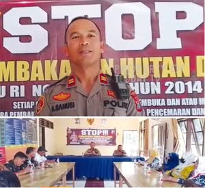 Polsek Bandar Pulau Sosialisasi Larangan Karhutla Kepada Kades dan Warga Desa