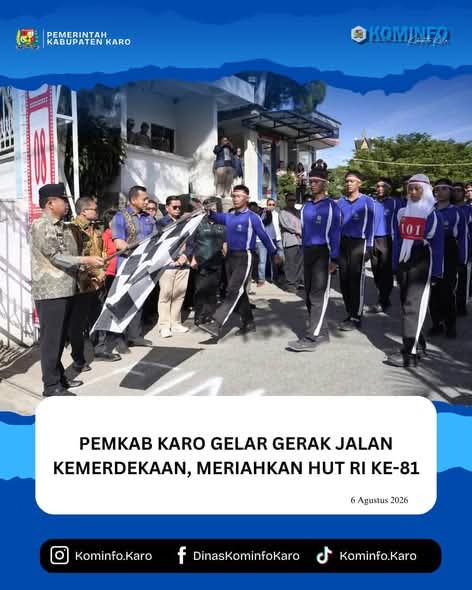 Pemkab Karo Gelar Gerak Jalan Kemerdekaan, Meriahkan HUT RI Ke-81