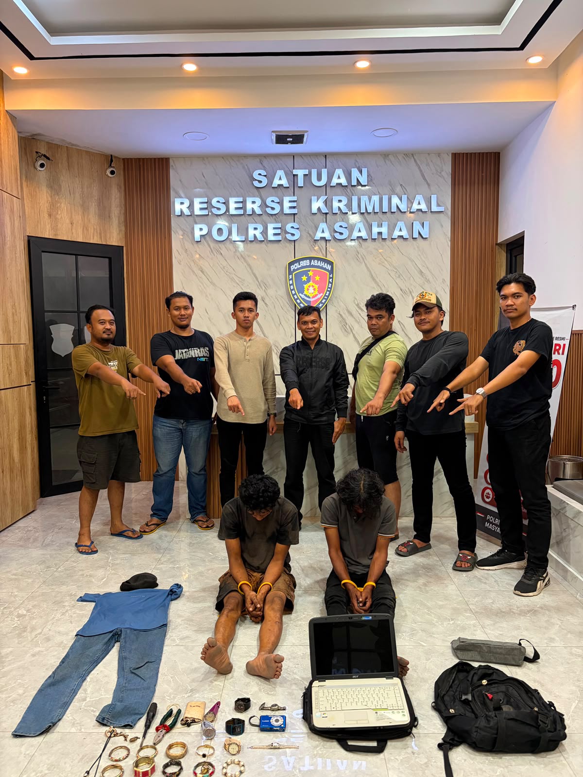 Gerak Cepat Jatanras Polres Asahan Ringkus Dua Pelaku Curat, Sejumlah Barang Bukti Diamankan