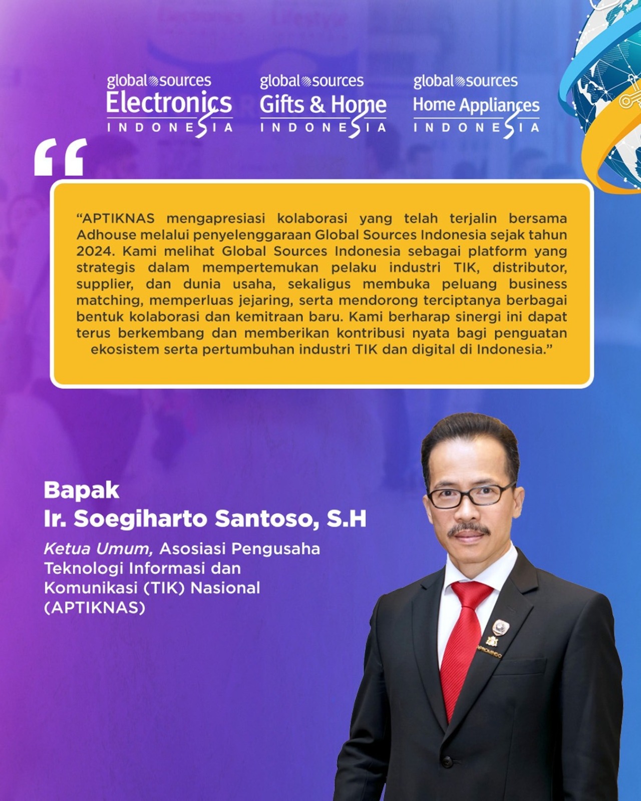 APTIKNAS Apresiasi Global Sources Indonesia 2026 sebagai Platform Strategis Perkuat Ekosistem Bisnis dan Industri TIK Indonesia
