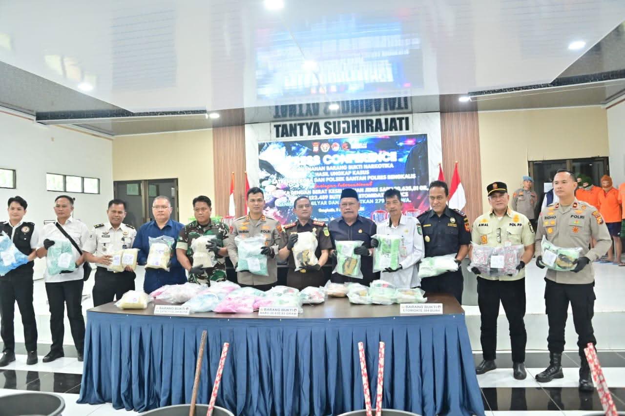 Polres Bengkalis Musnahkan Barang Bukti Narkotika Senilai Rp80 Miliar, Selamatkan 279.893 Jiwa