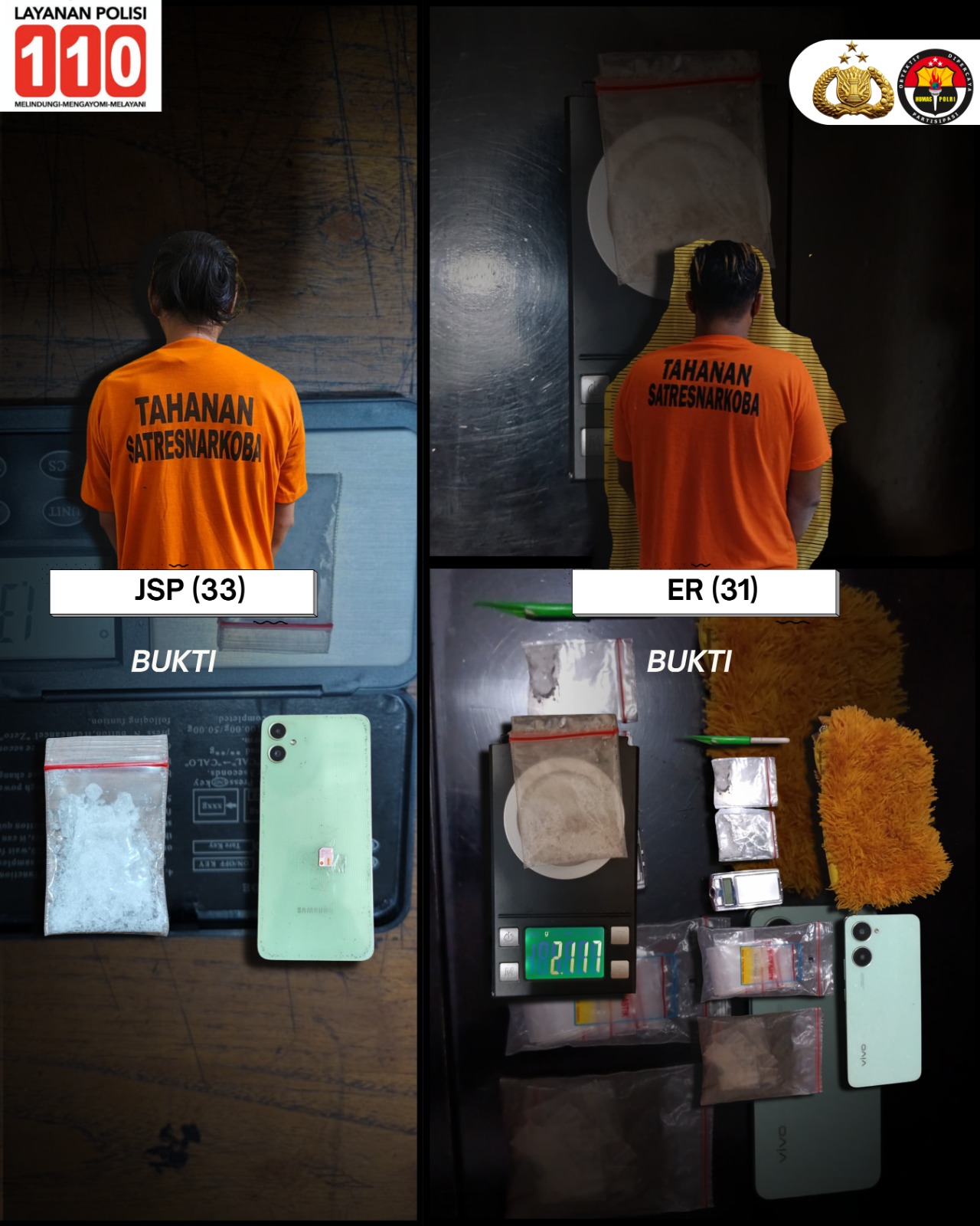Komitmen Perangi Narkoba, Satresnarkoba Polres Binjai Tangkap Dua Pengedar dan Amankan Sabu