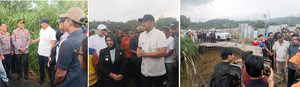 Gubernur Sumut Bersama Kapolres Binjai dan Plt. Bupati Langkat Tinjau Jalan Longsor di Desa Telagah
