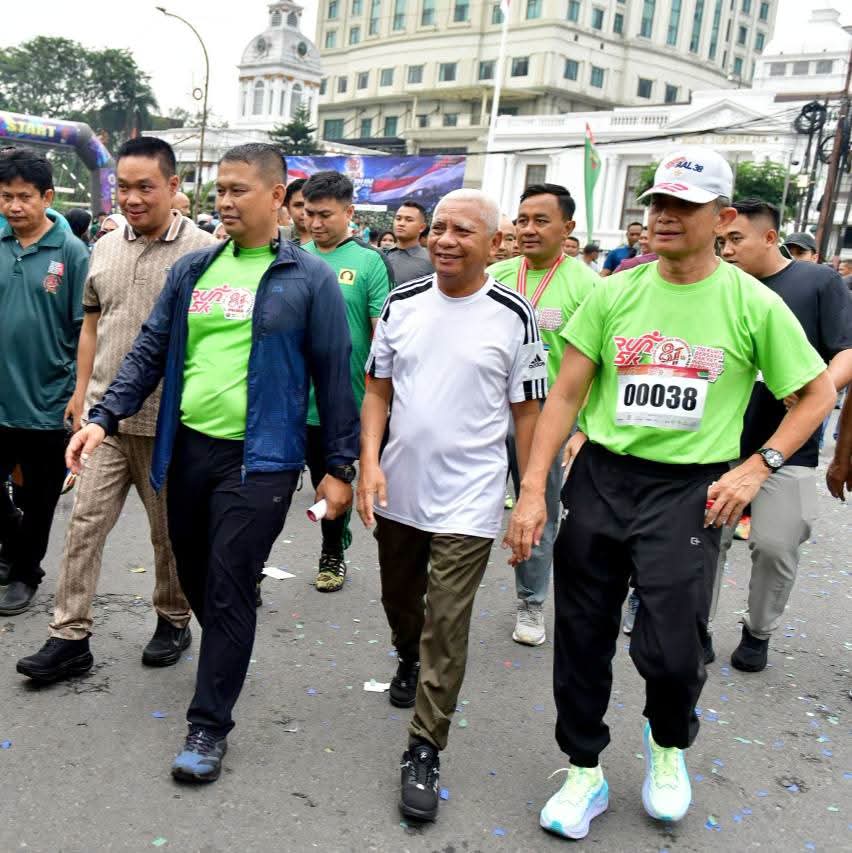 Semarak HUT ke-81 TNI, Bupati Humbahas Ikuti Fun Run 5K Bersama Pangdam I/Bukit Barisan